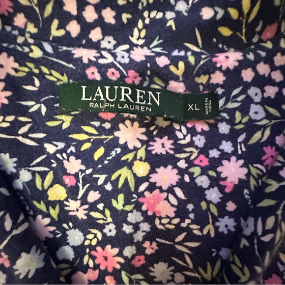 Lauren Ralph Lauren Floral 2 piece short sleeve Pajama Set with LRL monogram XL - Picture 4 of 9